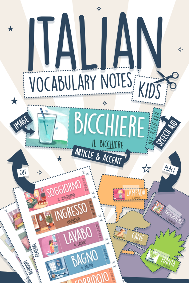 italian vocabulary notes kids beginners