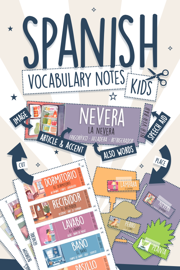 spanish vocabulary notes kids beginners
